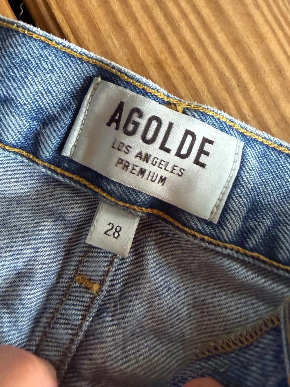 Agolde Classic Distressed Denim Shorts Blue size 28 - Picture 3 of 5